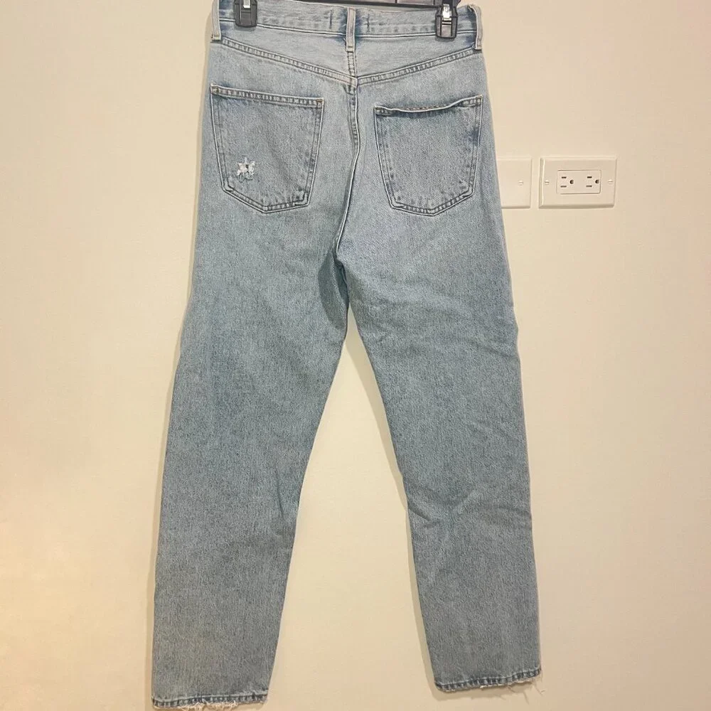 Agolde Light Wash Straight Leg Jeans - Picture 7 of 7
